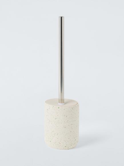 John Lewis Fleck Toilet Brush and Holder, White/Multi, White / Multi