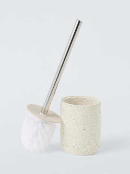 John Lewis Fleck Toilet Brush and Holder, White/Multi - view 2, White / Multi
