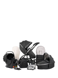 egg3 Pushchair, Carrycot & Accessories with egg Shell 360 Pro Car Seat & Base Luxury Bundle, Sage, Sage