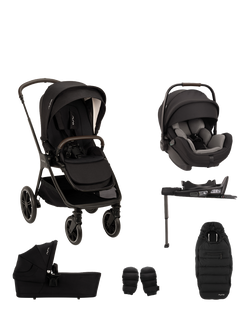 Nuna TRIV Next Pushchair, LYTL Carrycot, ARRA Flex Car Seat and BASE Curve Bundle, Caviar