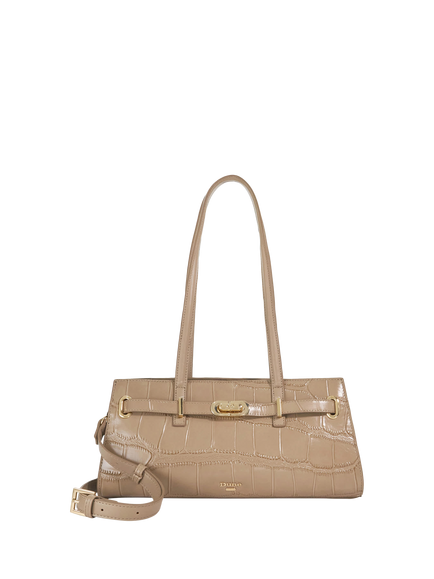 Dune London Depend Leather Shoulder Bag, Mid Grey, Mid Grey