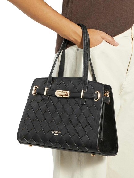 Dune London Dinidefine Leather Handbag, Black - view 2, Black