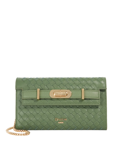 Dune London Showmance Chain Handle Turn Lock Purse, Green, Green