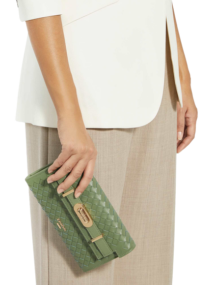 Dune London Showmance Chain Handle Turn Lock Purse, Green - view 2, Green
