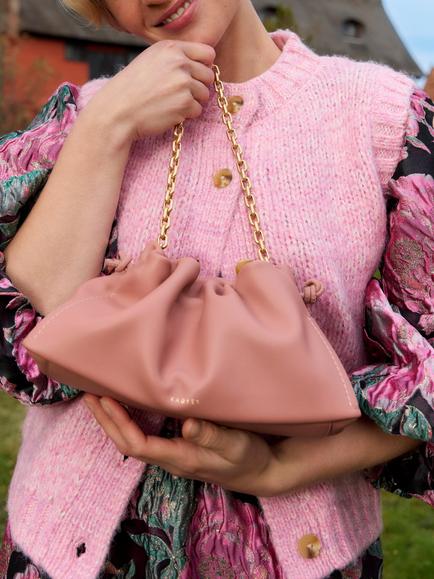 Radley The Roxburgh Leather Chain Clutch Bag - view 2, Carnation