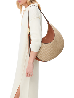 Radley Bliss Crescent Raffia Shoulder Bag, Cognac - view 2, Cognac