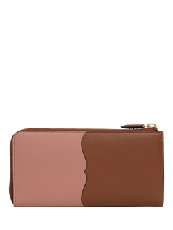 Radley Chilworth Street Leather Floral Cut Out Purse, Carnation/Cognac - view 2, Carnation/Cognac