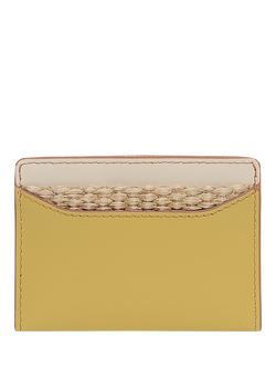 Radley Spring Blooms Leather and Raffia Card Holder, Multi - view 2, Multi