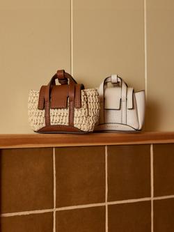 Radley The Chancery Leather Mini Bag Charm, Salt - view 2, Salt