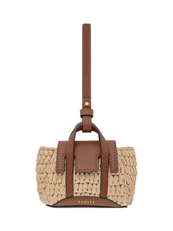 Radley The Chancery Raffia Mini Bag Charm, Natural, Natural