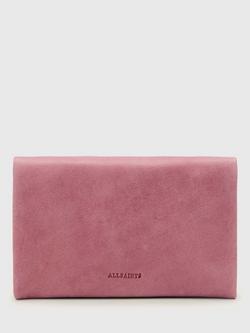 AllSaints Harluna Leather Bifold Wallet, Raspberry Pink