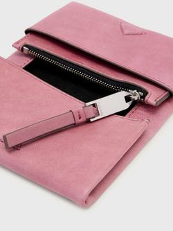 AllSaints Harluna Leather Bifold Wallet - view 2, Raspberry Pink