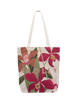 Radley x Royal Horticultural Society Canvas Tote Bag, White/Multi, White/Multi