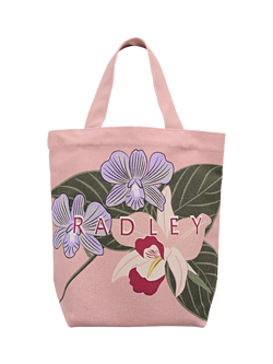 Radley x Royal Horticultural Society Canvas Tote Bag, Pink/Multi, Pink/Multi