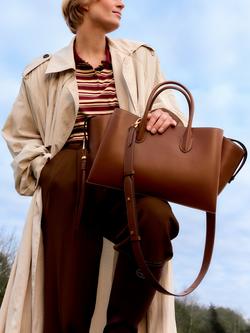 Radley The Romilly Leather Large Grab Bag, Cognac - view 2, Cognac