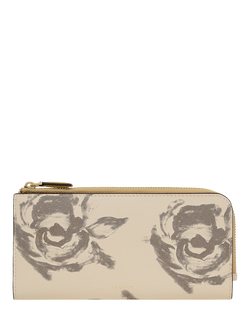 Radley Chilworth Street Leather Floral Bifold Purse, Salt, Salt