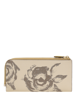 Radley Chilworth Street Leather Floral Bifold Purse, Salt - view 2, Salt