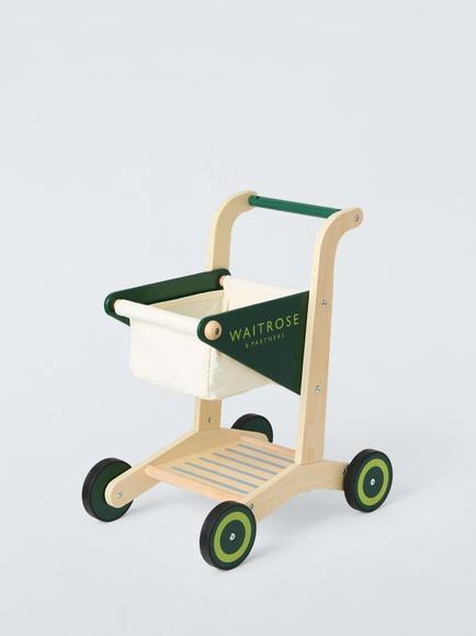 John Lewis Wooden Waitrose Trolley, Multi