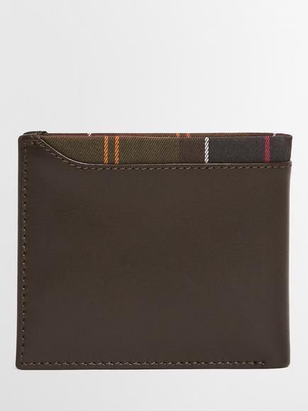 Barbour Brodick Leather Wallet, Brown/Classic, Brown/Classic
