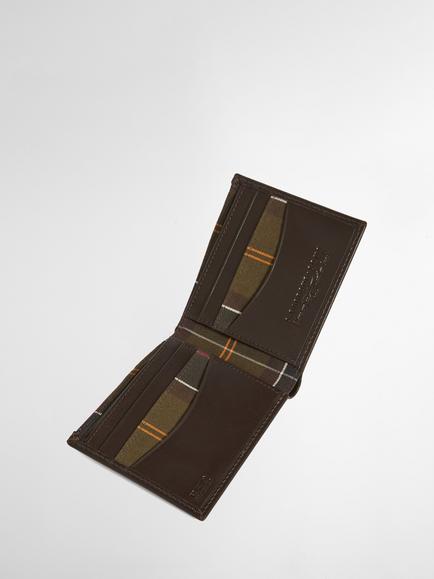Barbour Brodick Leather Wallet, Brown/Classic - view 2, Brown/Classic