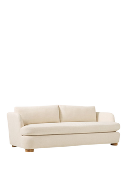 West Elm OUTLET Leroy Large 3 Seater Sofa, Bask Slub Sand, Bask Slub Sand