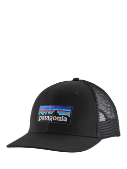 Patagonia P6 Logo Trucker Cap, Black, Black