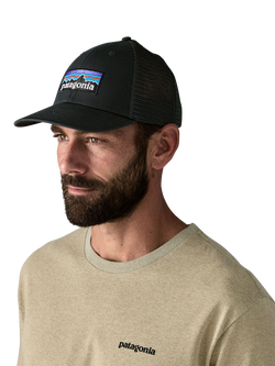 Patagonia P6 Logo Trucker Cap, Black - view 2, Black