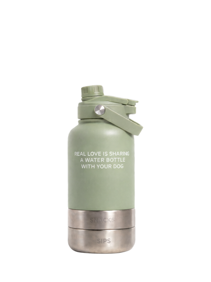 By Teddy Bowl Bottle 3-in-1 Dog Bottle, Green Mid, Green Mid