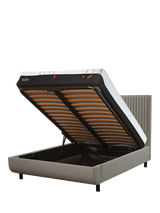 TEMPUR® OUTLET Arc™ Ottoman Storage Vertical Upholstered Bed Frame, Super King Size, Like New, Warm Stone