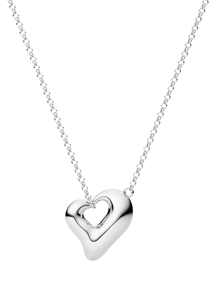 Sif Jakobs Jewellery Curved Heart Necklace, Silver