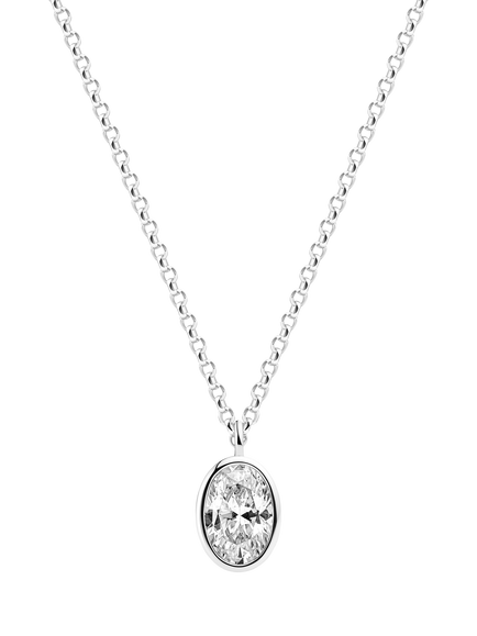 Sif Jakobs Jewellery Cubic Zirconia Pendant Necklace, Silver, Silver