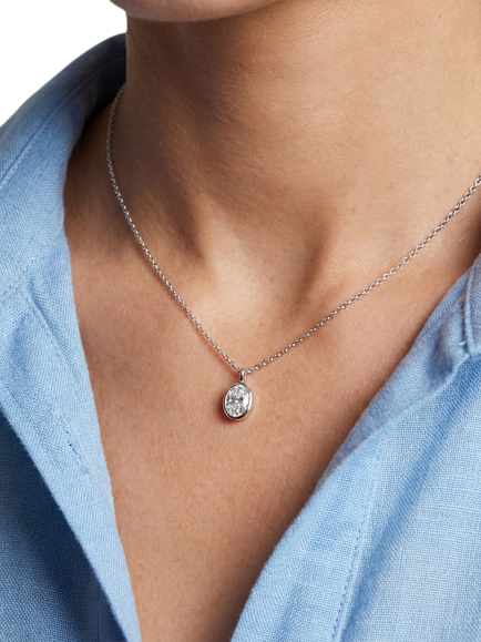 Sif Jakobs Jewellery Cubic Zirconia Pendant Necklace, Silver - view 2, Silver