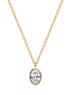 Sif Jakobs Jewellery Sardinien Ovale Cubic Zirconia Pendant Necklace, Gold
