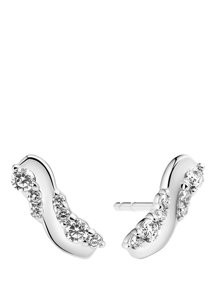 Sif Jakobs Jewellery Ellera Waves Altro Cubic Zirconia Stud Earrings, Silver, Silver