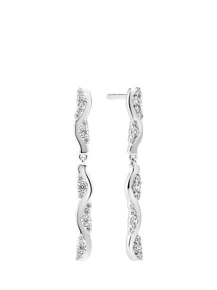 Sif Jakobs Jewellery Ellera Waves Altro Due Lungo Earrings, Silver