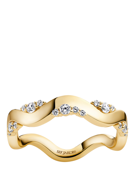 Sif Jakobs Jewellery Ellera Waves Altro Ring, Gold, Gold
