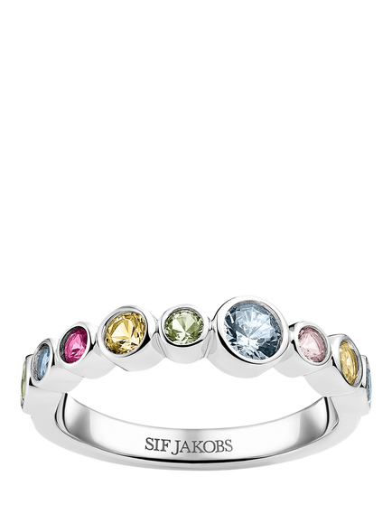 Sif Jakobs Jewellery Sardinien Crystal Ring, Silver/Multi, Silver/Multi