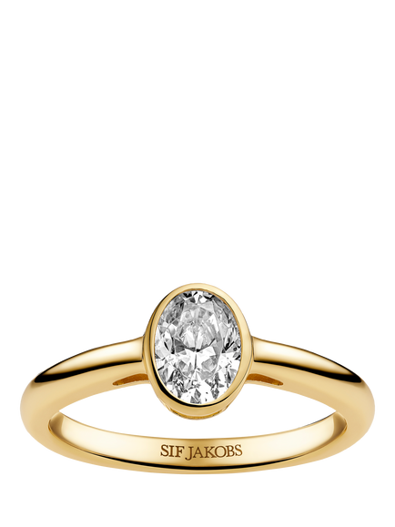 Sif Jakobs Jewellery Sardinien Ovale Piccolo Crystal Ring, Gold, P, Gold