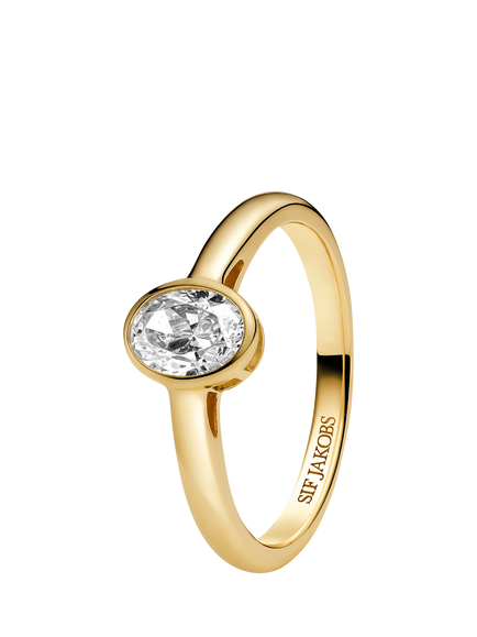 Sif Jakobs Jewellery Sardinien Ovale Piccolo Crystal Ring, Gold, P - view 2, Gold
