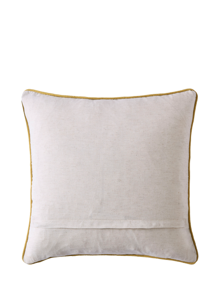 William Morris At Home Michaelmas Daisy Cushion, Green - view 2, Ochre Yellow/Leaf Green