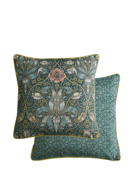 William Morris At Home Spring Thicket Square Cushion, Willow - view 2, Willow