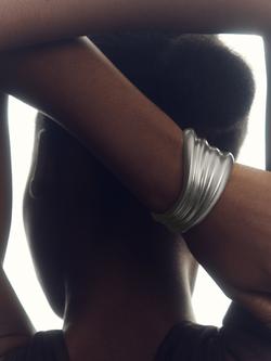 Reiss Florence Fluid Cuff Bangle - view 2, Silver