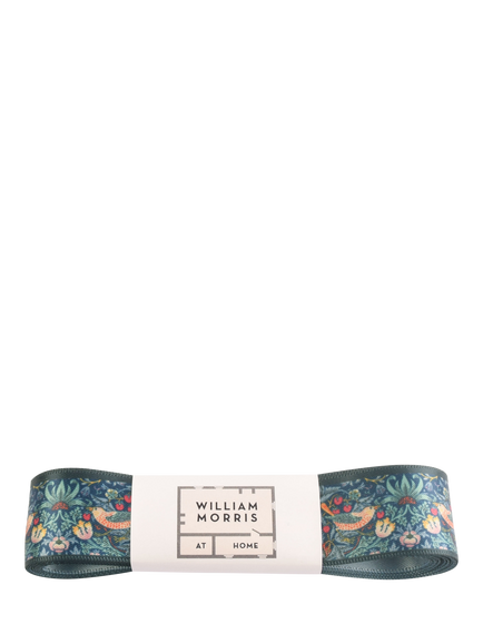 William Morris At Home Strawberry Thief Ribbon, Navy, W25mm x L3m, Navy