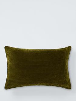 John Lewis Luxe Velvet Cushion, Green