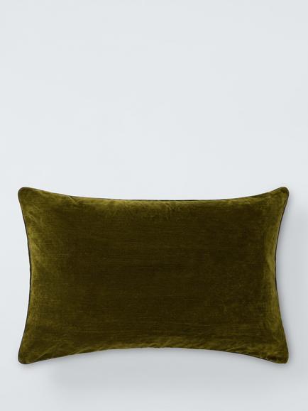 John Lewis Luxe Velvet Cushion, Green