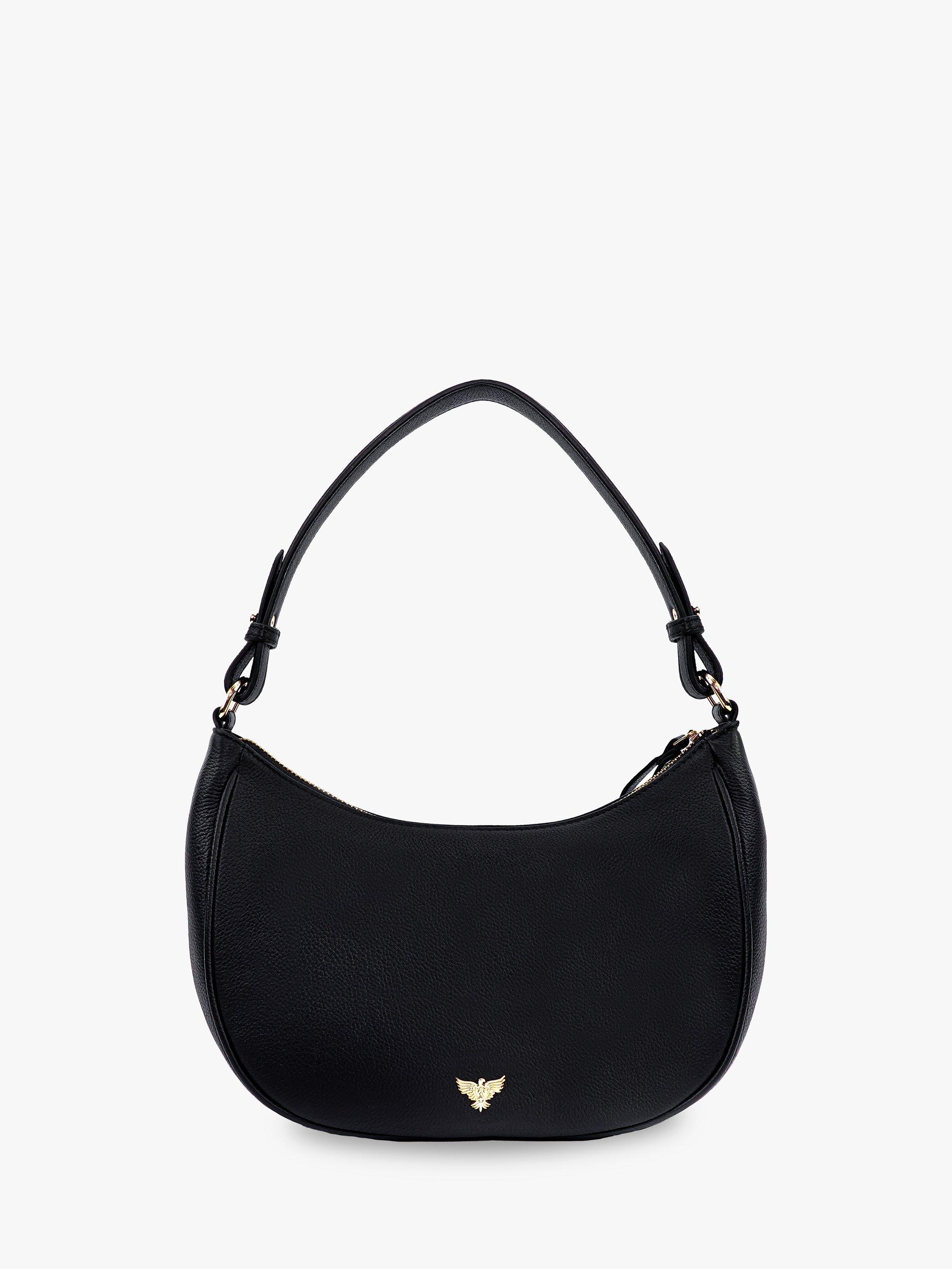 Product image 1 of 4, which shows Apatchy London Lucy Leather Shoulder Bag, Navy