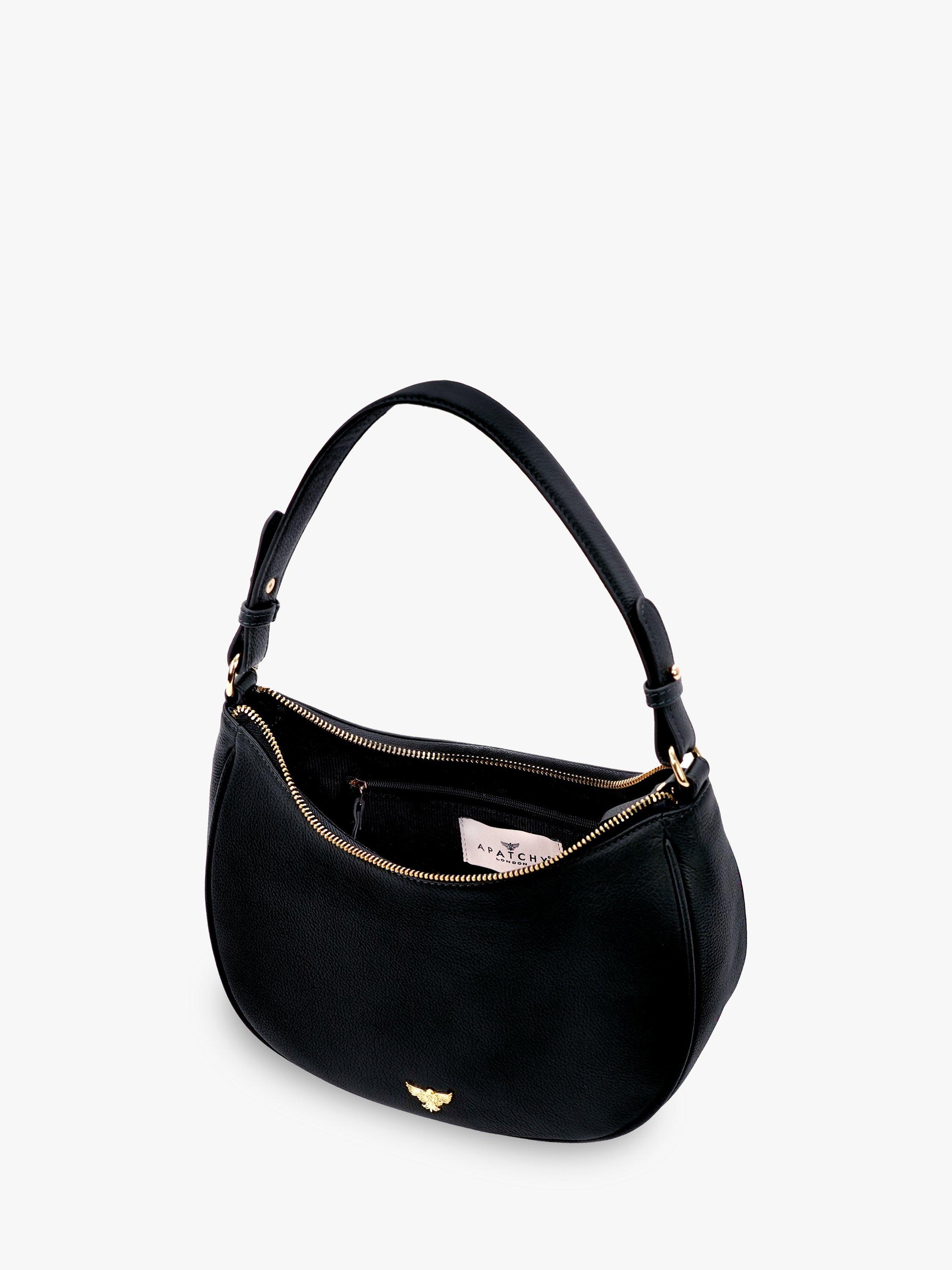 Product image 4 of 4, which shows Apatchy London Lucy Leather Shoulder Bag, Navy