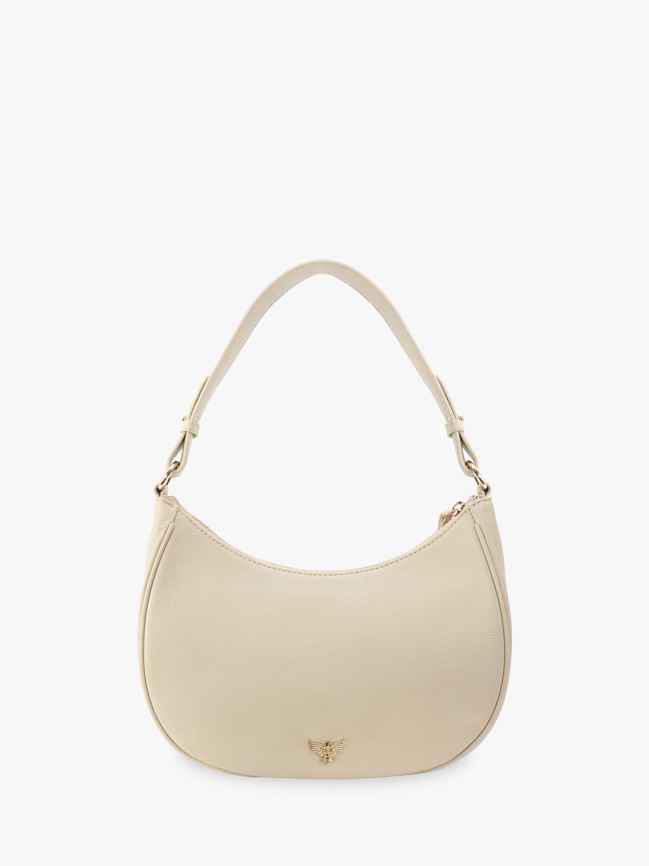 Product image 1 of 4, which shows Apatchy London Lucy Leather Shoulder Bag, Stone