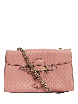 Pre-loved GUCCI Guccissima Emily Leather Shoulder Bag, Pink, Pink