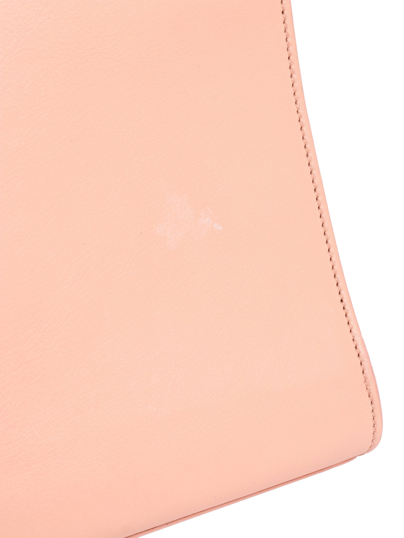 Product image 4 of 9, which shows Pre-loved SAINT LAURENT Chyc Leather Clutch Bag, Peach